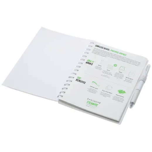 Santhome Eternity Reusable Notebook & Pen Set White First Page